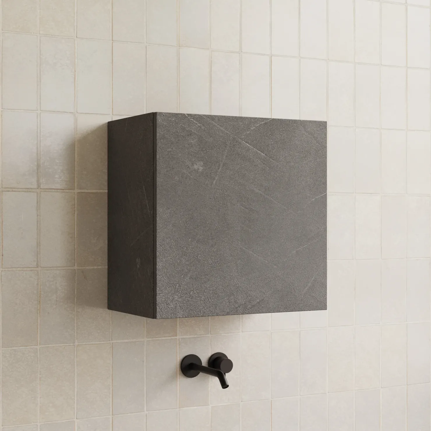 Garnero Arredamenti Pensile cubo sospeso bagno 55x50h cm 1 anta reversibile Sunset Antracite Hot