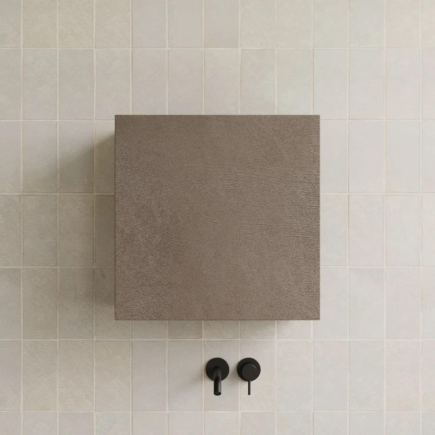 Garnero Arredamenti Pensile cubo sospeso bagno 55x50h cm 1 anta reversibile scuro Sunset Marrone Sale