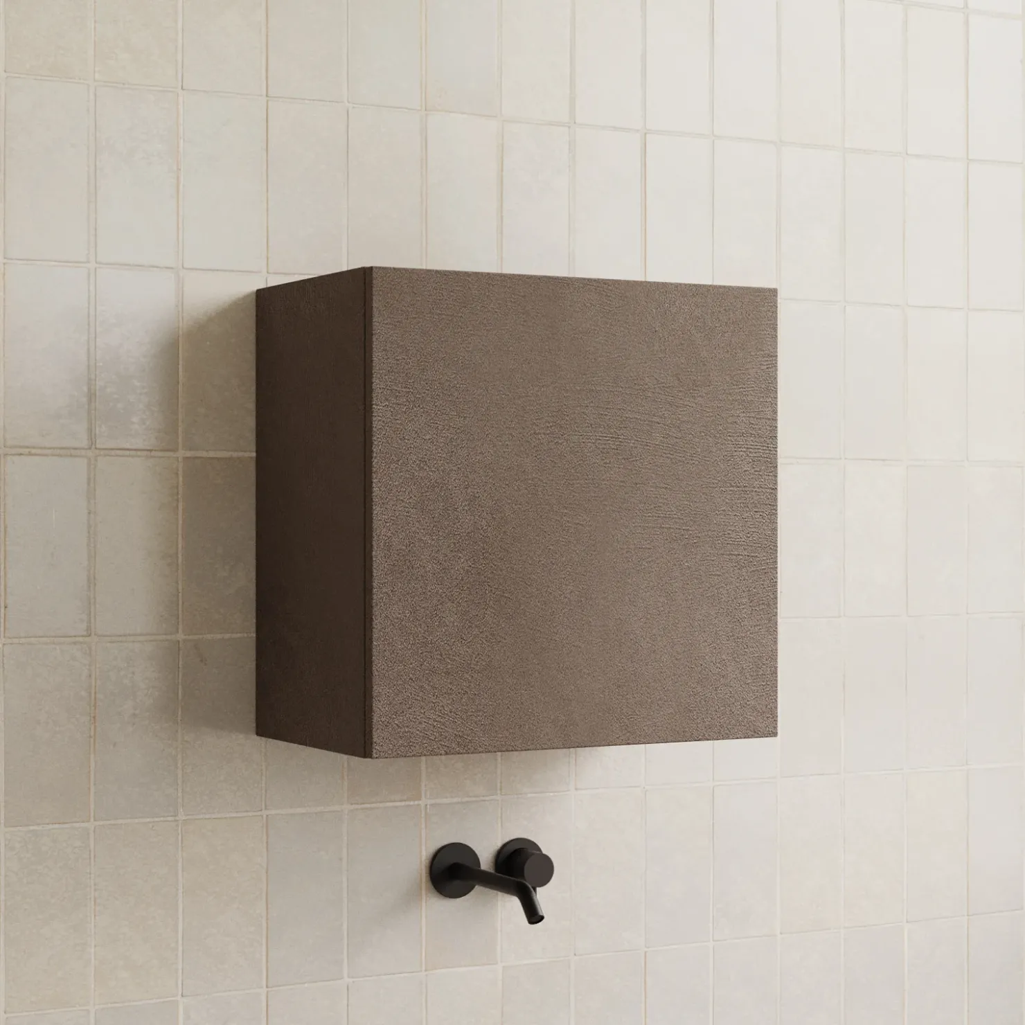 Garnero Arredamenti Pensile cubo sospeso bagno 55x50h cm 1 anta reversibile scuro Sunset Marrone Sale