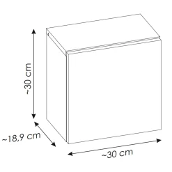Garnero Arredamenti Pensile cubo sospeso 30x30h cm 1 anta reversibile Corallo Clearance