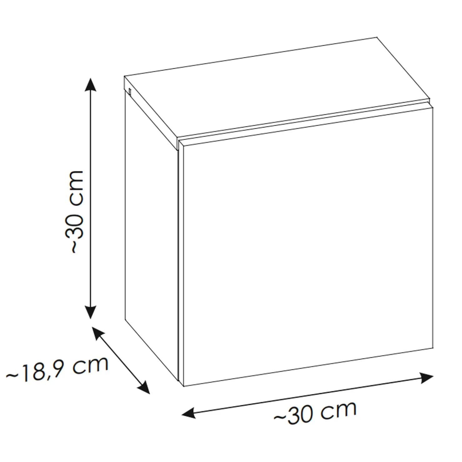 Garnero Arredamenti Pensile cubo sospeso 30x30h cm 1 anta reversibile Corallo Clearance