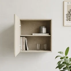 Garnero Arredamenti Pensile cubo sospeso 55x50h cm 1 anta reversibile Sunset Tortora Discount