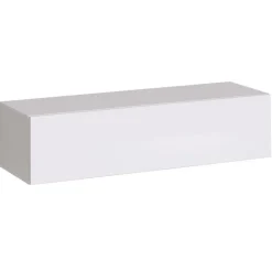 Garnero Arredamenti Pensile da parete 120x30h cm bianco opaco e lucido Geo 120 Bianco Lucido - Bianco opaco Hot