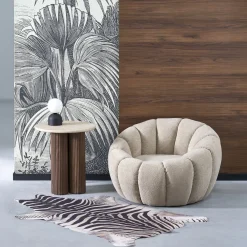 Garnero Arredamenti Poltorona imbottita in tessuto design moderno Coccoluna Beige Outlet