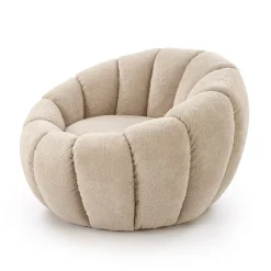 Garnero Arredamenti Poltorona imbottita in tessuto design moderno Coccoluna Beige Outlet