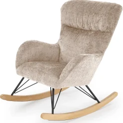 Garnero Arredamenti Poltrona a dondolo imbottita in tessuto Isla Beige Best