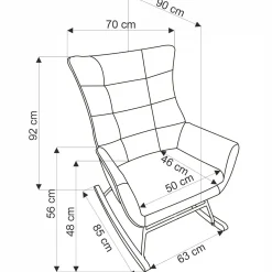 Garnero Arredamenti Poltrona a dondolo relax imbottita in velluto Nanna Grigio Outlet