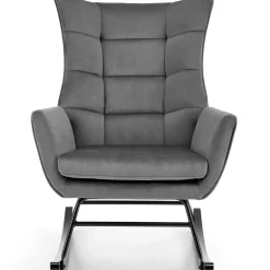 Garnero Arredamenti Poltrona a dondolo relax imbottita in velluto Nanna Grigio Outlet