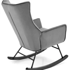 Garnero Arredamenti Poltrona a dondolo relax imbottita in velluto Nanna Grigio Outlet