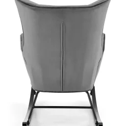 Garnero Arredamenti Poltrona a dondolo relax imbottita in velluto Nanna Grigio Outlet