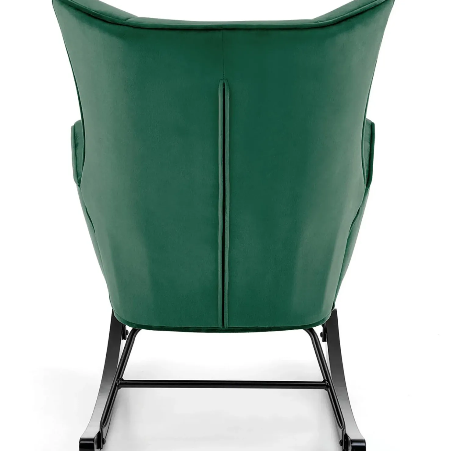 Garnero Arredamenti Poltrona a dondolo relax imbottita in velluto scuro Nanna Verde