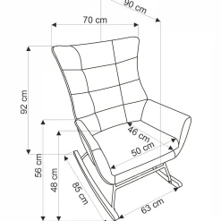 Garnero Arredamenti Poltrona a dondolo relax imbottita in velluto giallo Nanna Senape