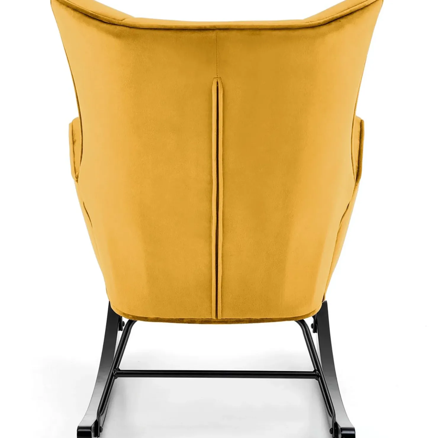 Garnero Arredamenti Poltrona a dondolo relax imbottita in velluto giallo Nanna Senape