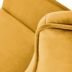 Garnero Arredamenti Poltrona a dondolo relax imbottita in velluto giallo Nanna Senape