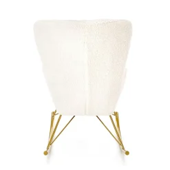 Garnero Arredamenti Poltrona a dondolo relax imbottita in tessuto panna oro Spitz Bianco Opaco - Oro Hot