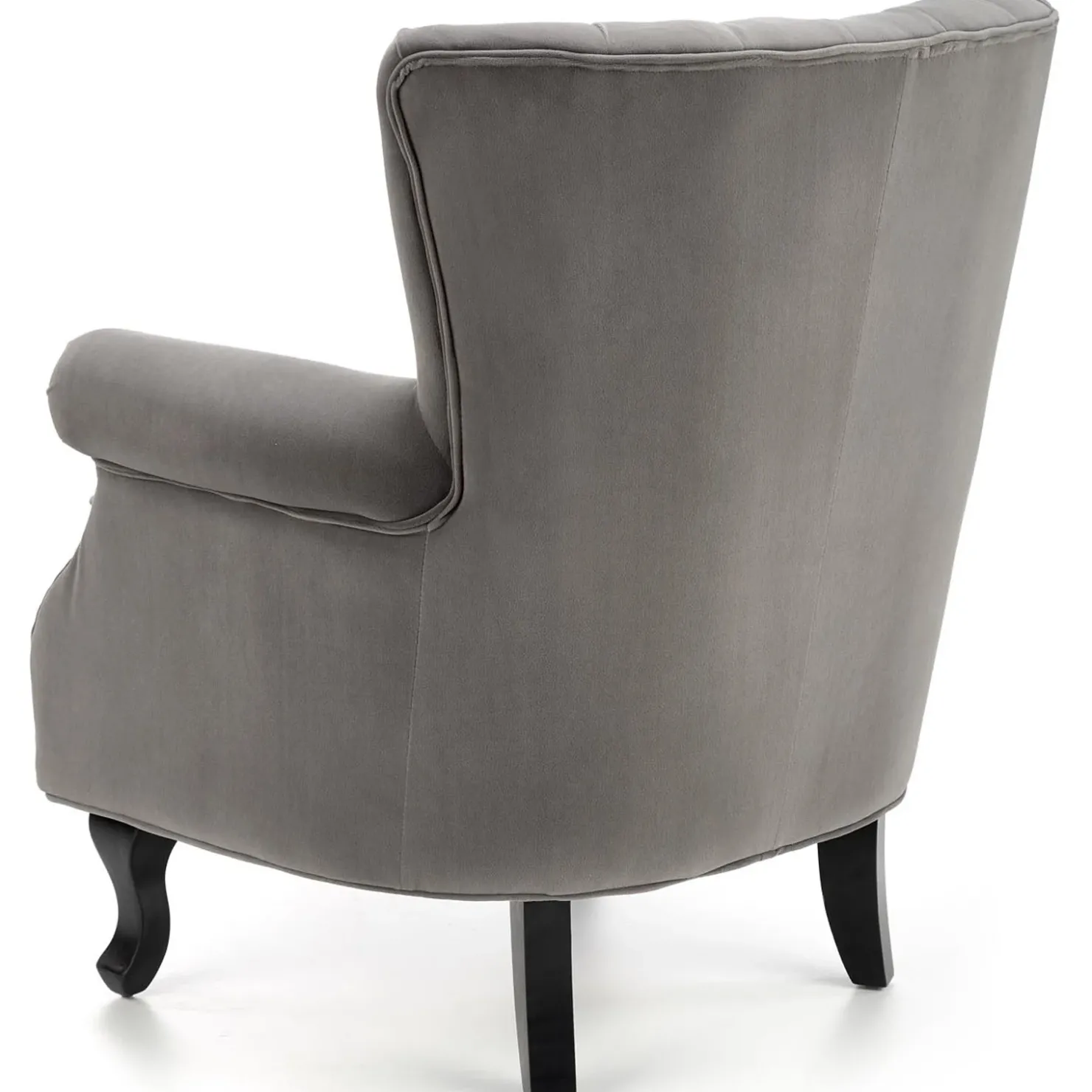 Garnero Arredamenti Poltrona classica relax imbottita in velluto grigio Mazia Tessuto Velluto Grigio Discount