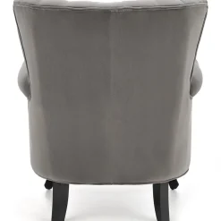 Garnero Arredamenti Poltrona classica relax imbottita in velluto grigio Mazia Tessuto Velluto Grigio Discount