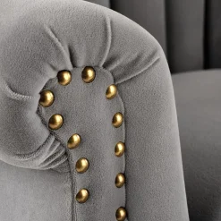 Garnero Arredamenti Poltrona classica relax imbottita in velluto grigio Mazia Tessuto Velluto Grigio Discount