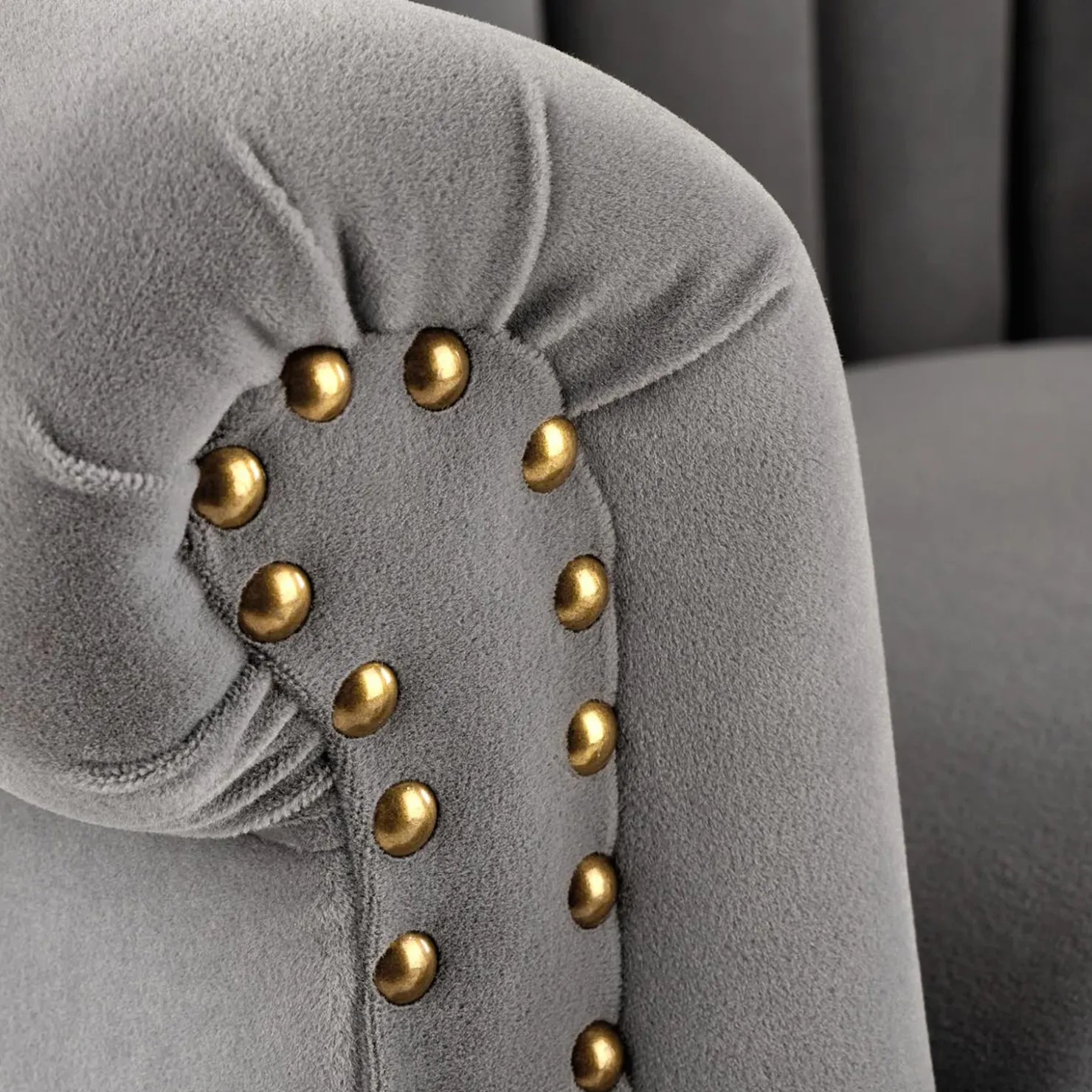 Garnero Arredamenti Poltrona classica relax imbottita in velluto grigio Mazia Tessuto Velluto Grigio Discount