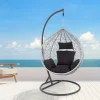 Garnero Arredamenti Poltrona da giardino a dondolo sospesa rattan grigio Seychelles New
