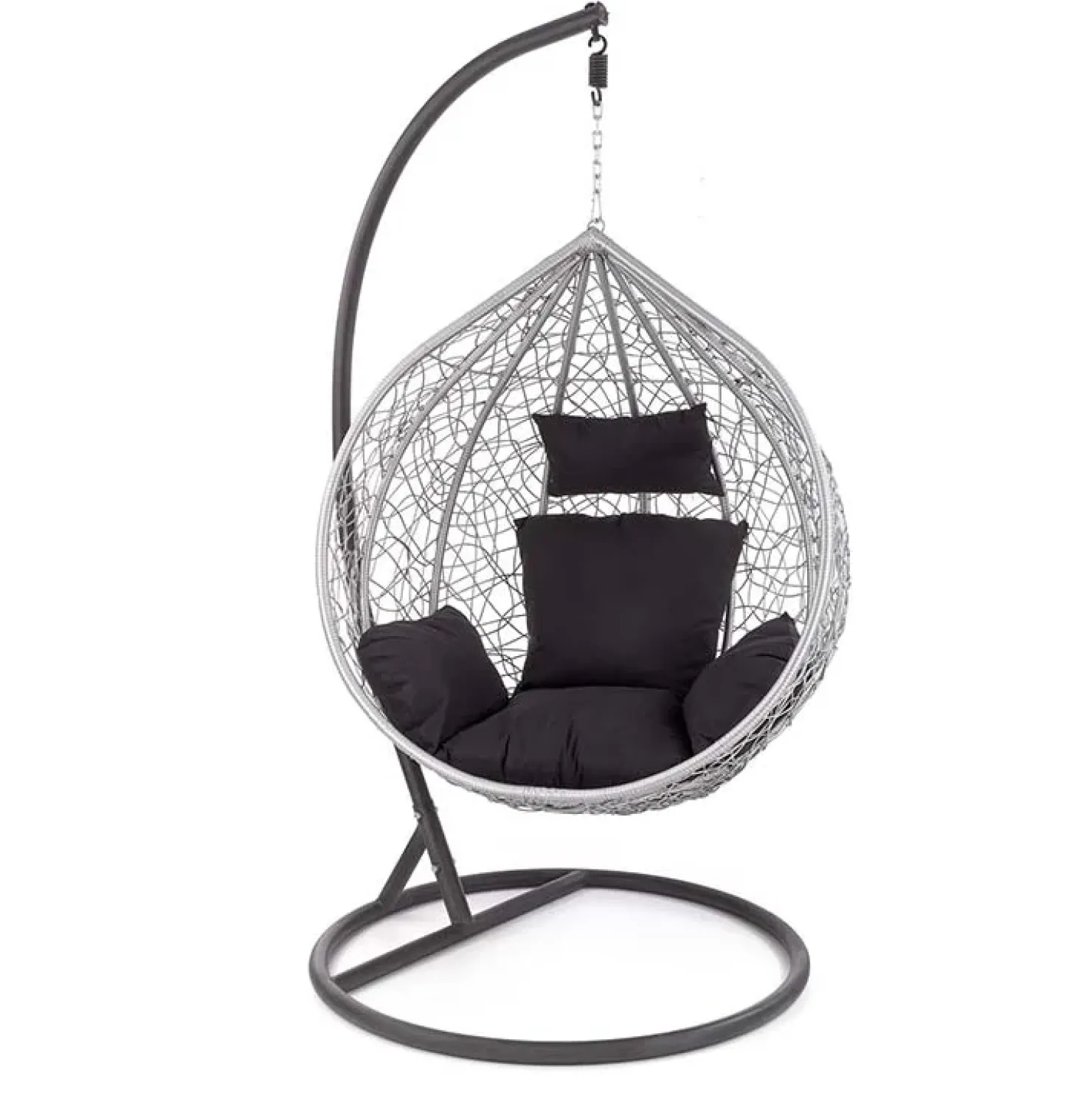 Garnero Arredamenti Poltrona da giardino a dondolo sospesa rattan grigio Seychelles New