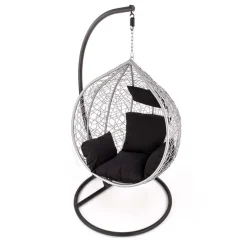 Garnero Arredamenti Poltrona da giardino a dondolo sospesa rattan grigio Seychelles New