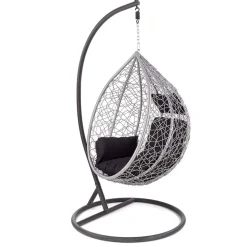 Garnero Arredamenti Poltrona da giardino a dondolo sospesa rattan grigio Seychelles New