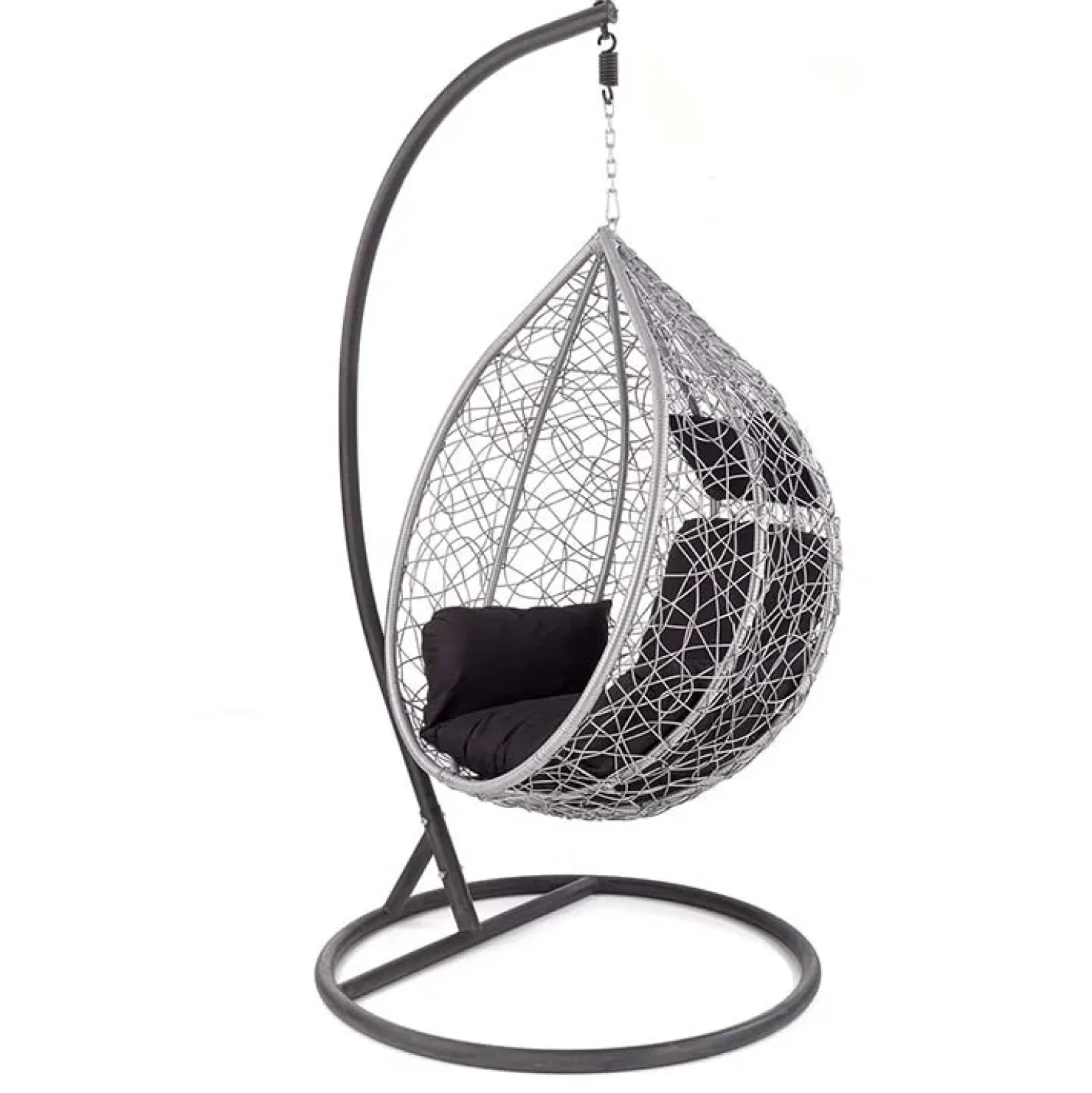 Garnero Arredamenti Poltrona da giardino a dondolo sospesa rattan grigio Seychelles New