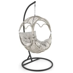 Garnero Arredamenti Poltrona da giardino a dondolo sospesa in rattan grigio chiaro Accra Best