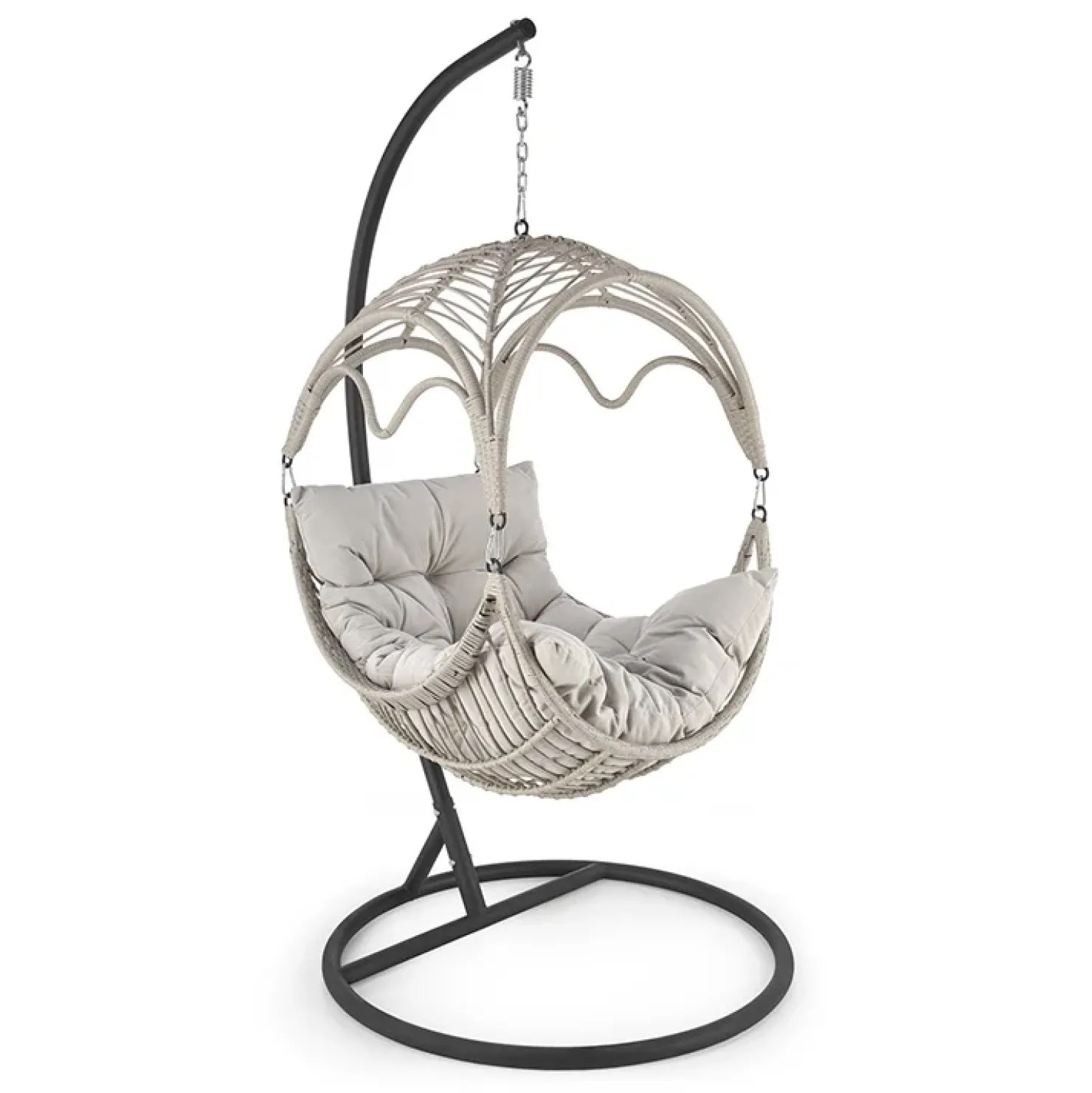 Garnero Arredamenti Poltrona da giardino a dondolo sospesa in rattan grigio chiaro Accra Best