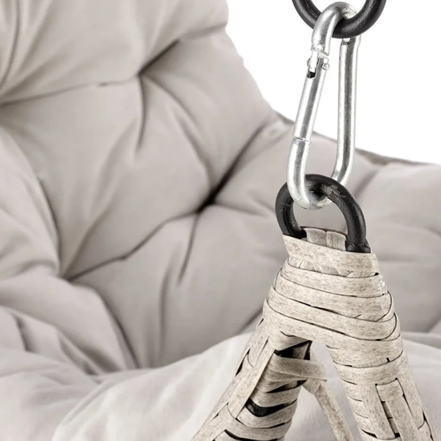 Garnero Arredamenti Poltrona da giardino a dondolo sospesa in rattan grigio chiaro Accra Best