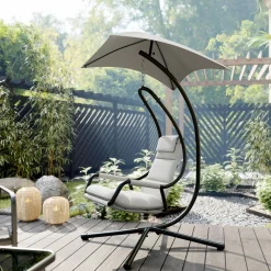 Garnero Arredamenti Poltrona da giardino a dondolo sospesa 103x212h cm nero grigio Onda Online