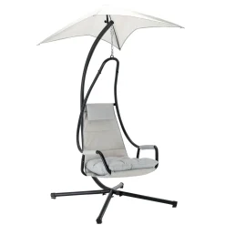 Garnero Arredamenti Poltrona da giardino a dondolo sospesa 103x212h cm nero grigio Onda Online