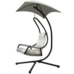 Garnero Arredamenti Poltrona da giardino a dondolo sospesa 103x212h cm nero grigio Onda Online