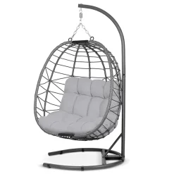 Garnero Arredamenti Poltrona da giardino a dondolo sospesa con cuscini Breeze Grigio