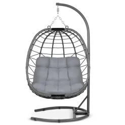 Garnero Arredamenti Poltrona da giardino a dondolo sospesa con cuscini Breeze Grigio