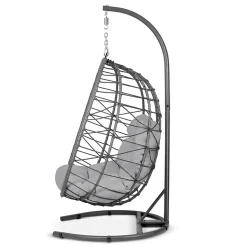 Garnero Arredamenti Poltrona da giardino a dondolo sospesa con cuscini Breeze Grigio