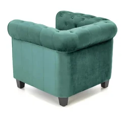 Garnero Arredamenti Poltrona da sala imbottita in velluto scuro nero Spina Verde Discount