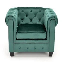 Garnero Arredamenti Poltrona da sala imbottita in velluto scuro nero Spina Verde Discount