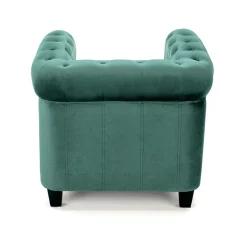 Garnero Arredamenti Poltrona da sala imbottita in velluto scuro nero Spina Verde Discount