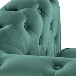 Garnero Arredamenti Poltrona da sala imbottita in velluto scuro nero Spina Verde Discount