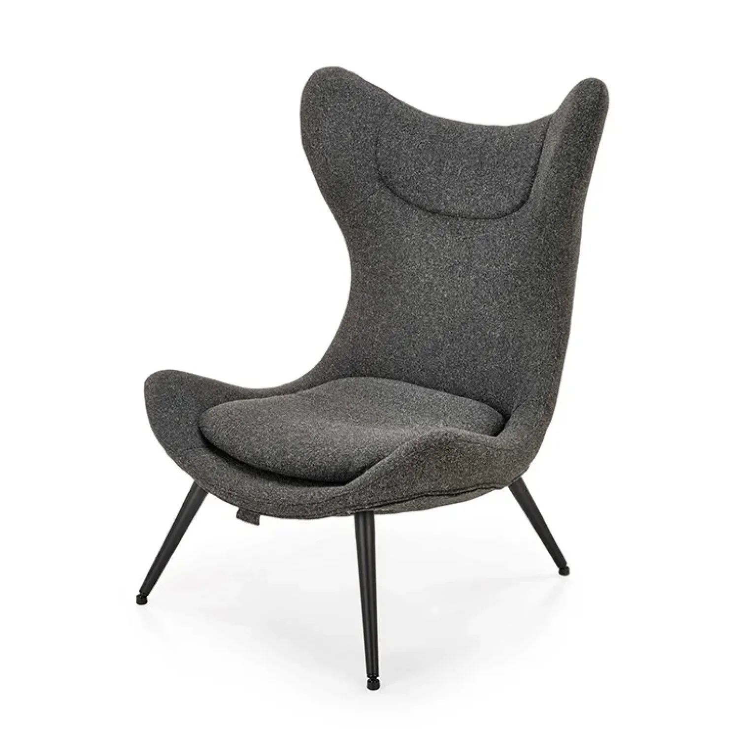 Garnero Arredamenti Poltrona da salotto imbottita in tessuto antracite nero Canova Best