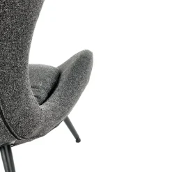 Garnero Arredamenti Poltrona da salotto imbottita in tessuto antracite nero Canova Best