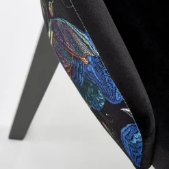 Garnero Arredamenti Poltrona da salotto in velluto con grafica Avarua Nero Clearance