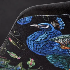 Garnero Arredamenti Poltrona da salotto in velluto con grafica Avarua Nero Clearance