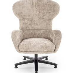 Garnero Arredamenti Poltrona design girevole imbottita in tessuto Mappy Beige Outlet