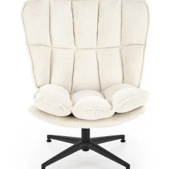 Garnero Arredamenti Poltrona design girevole imbottita in tessuto panna nero Montana New