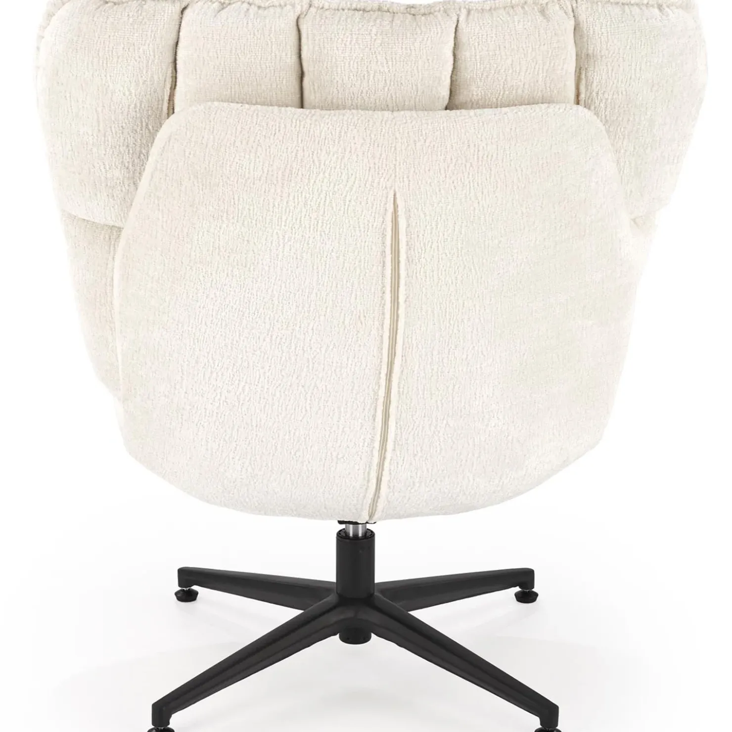 Garnero Arredamenti Poltrona design girevole imbottita in tessuto panna nero Montana New