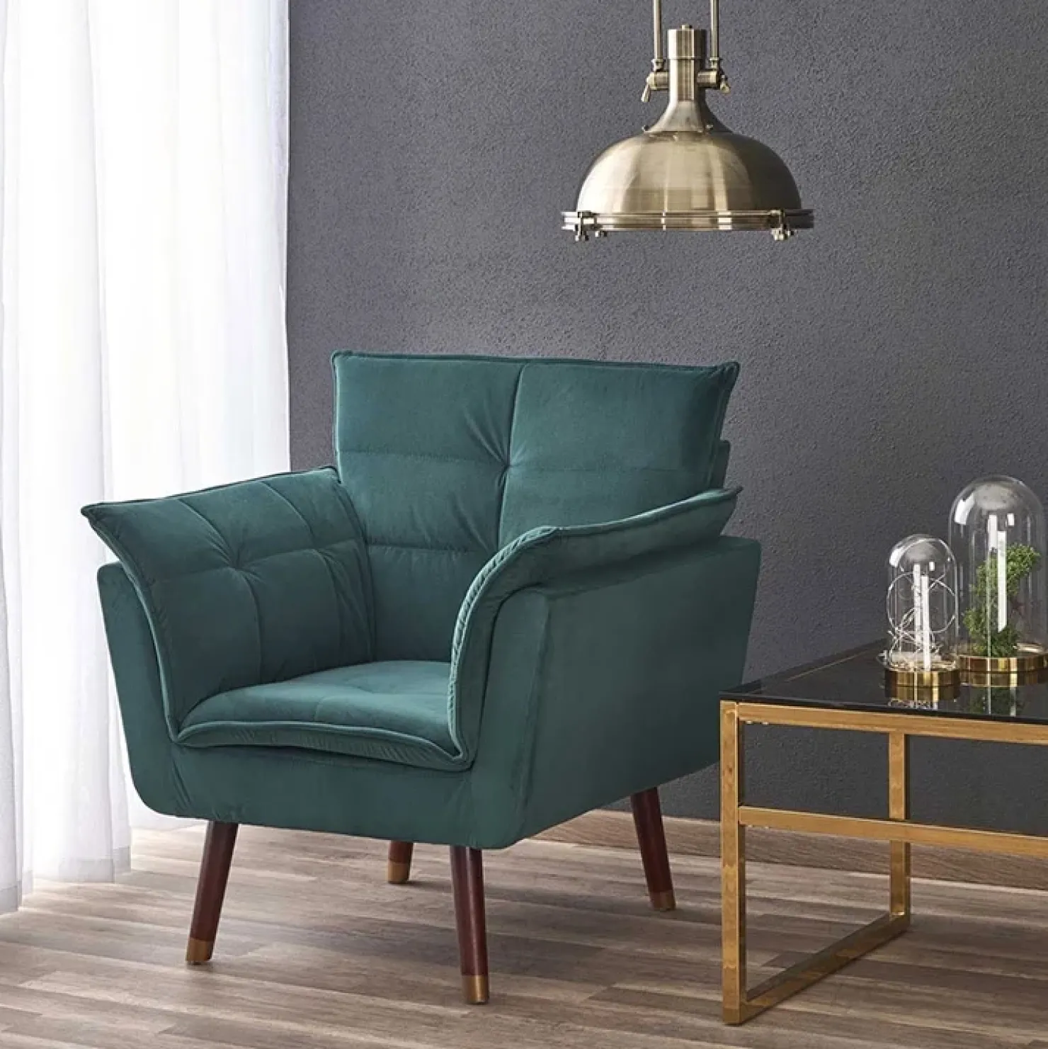 Garnero Arredamenti Poltrona design imbottita verde Eugenia Gihome® Outlet