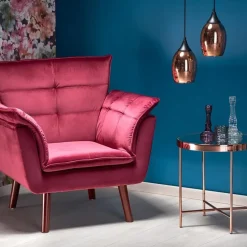 Garnero Arredamenti Poltrona design imbottita bordeaux Eugenia Gihome® Hot